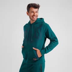 EVERLAST - Polerón Hombre Verde Canguro Fleece Clinch