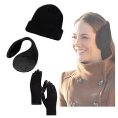 EKOL TACTICA MILITAR - Set Invierno Gorro Beanie + Guantes De Lana + Orejera Polar