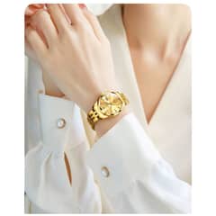 STARTECHOFFICE - Reloj Dorado de Lujo para Mujer con Movimiento Japonés y Calendario