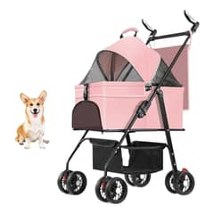 EVERSO - Coche Plegable Para Mascota Perros Gatos Con Cesta Extraíble