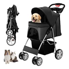 EVERSO - Coche Plegable Para Mascota Perros Gatos Con Cesta Extraíble