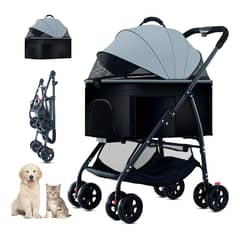 EVERSO - Coche Plegable Para Mascota Perros Gatos Con Cesta Extraíble