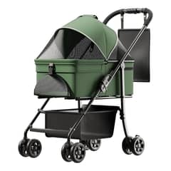 EVERSO - Coche Plegable Para Mascota Perros Gatos Con Cesta Extraíble