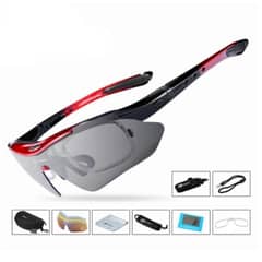 ROCKBROS - Lentes Polarizados 5 Micas Rojo