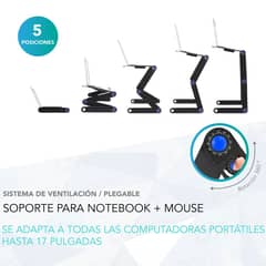 MOVI - MESA PORTÁTIL PARA NOTEBOOK AJUSTABLE Y CON VENTILADOR