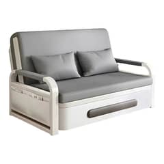 YOMYM - Sofa Cama 158cm Cuero Sintetico Base De Fierro Almacenable