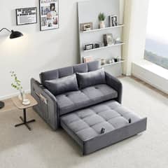 YOMYM - Sofa Cama Cuero Sintetico Base De Fierro Almacenable 1365×54×76 cm
