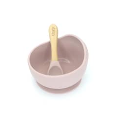 BBPRO - Plato silicona con cuchara Rosa