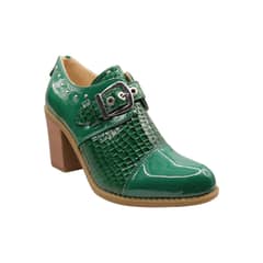 HERIEL - Botín Verde Charol Taco Mujer