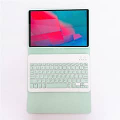 RENVMEXY - Funda + Teclado Bluetooth verde para Lenovo Tab M10 Plus 103 Pulgadas