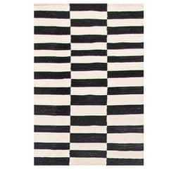 BAZHARS - Alfombra 170X240 cm Kilim Galle Op Art Bn