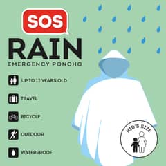 GENERICO - PONCHO IMPERMEABLE DESECHABLE NIÑOS