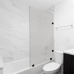 DELL ORTO - Shower Door vidrio templado con Empavonado 90x150 cm herraje negro
