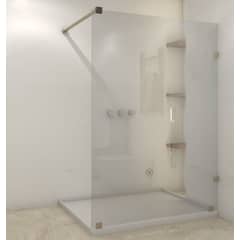 DELL ORTO - Shower Door vidrio templado 120x190 cm herraje dorado - Civita