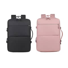 BIOV - Pack 2 Mochilas Negra y Rosada Impermeable Unisex USB