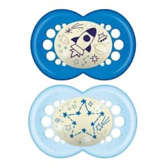 MAM - 2 Chupetes Nocturnos Silicona SkinSoft Original Night16+