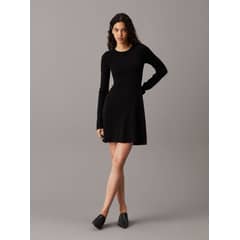 CALVIN KLEIN - Vestido Ck Intarsia Negro