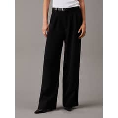 CALVIN KLEIN - Pantalón Stretch Crepe Straight Negro
