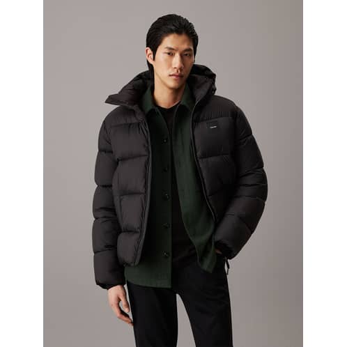 CALVIN KLEIN - Parka con Gorro Quilt Puffer Negro