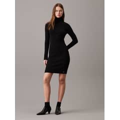 CALVIN KLEIN - Vestido Woven Label Negro