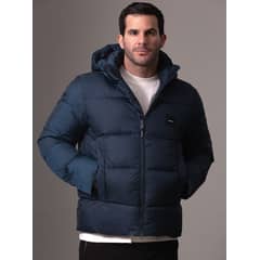 CALVIN KLEIN - Parka con Gorro Quilt Puffer Azul