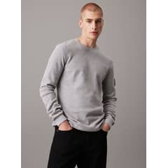 CALVIN KLEIN - Polera LS Badge Waffle Gris