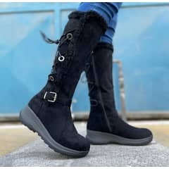 DINASTELLA - Bota Invierno Mujer Taco Bajo en Gamuza M478