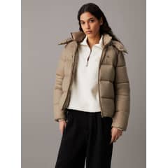 CALVIN KLEIN - Parka Down Short Puffer Beige
