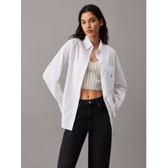 CALVIN KLEIN - Camisa Woven Label Relaxed Blanco