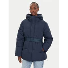 CALVIN KLEIN - Parka Logo Belt Puffer Azul