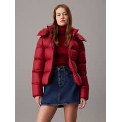 CALVIN KLEIN - Parka Down Short Puffer Rojo