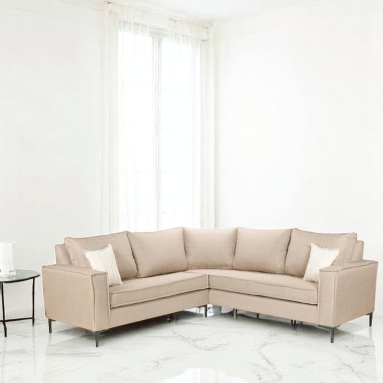 Seccional Estambul 6 cuerpos Beige con resortes pocket