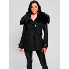 GUESS - Chaqueta Lilia Melton Coat Negro