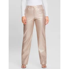 GUESS - Pantalon New Ambra Metallic Pu Pants Dorado