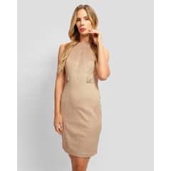 GUESS - Vestido New Sl Suede Bodycon Dress Beige