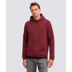 GUESS - Poleron Embroidered Triangle Hoodie Sweatshirt Hombre Rojo