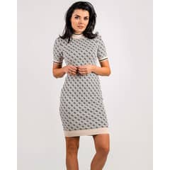 GUESS - Vestido Navy Logo Lise Knit Dress Beige
