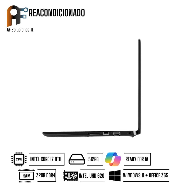 Notebook Latitude E7490 Power Windows 11 - Office365 Reacondicionado