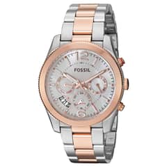 FOSSIL - Reloj Boyfriend ES4135 Plateado Rose Gold De Acero inox P Mujer