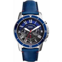 FOSSIL - Reloj Grant FS5373 Azul De Cuero Piel Para Hombre