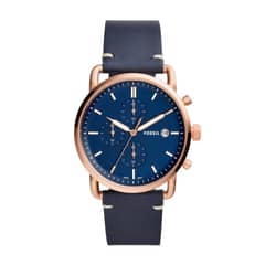 FOSSIL - Reloj Commuter FS5404 Azul De Cuero Piel Para Hombre