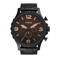 FOSSIL - Reloj Nate JR1356 Negro De Acero inoxidable Para Hombre