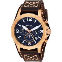 FOSSIL - Reloj Nate JR1505 Marrón De Cuero Piel Para Hombre