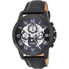 FOSSIL - Reloj Grant ME3028 Negro De Cuero Piel Para Hombre