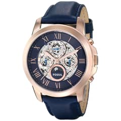 FOSSIL - Reloj Grant ME3029 Azul De Cuero Piel Para Hombre
