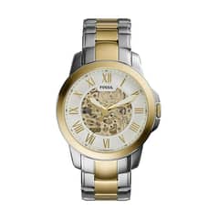 FOSSIL - Reloj Grant ME3112 Plateado Dorado De Acero inoxidable P Hombre