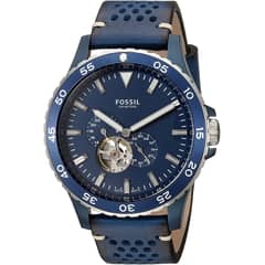 FOSSIL - Reloj Crewmaster ME3149 Azul De Cuero Piel Para Hombre
