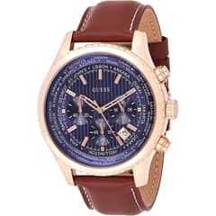 GUESS - Reloj Blue W0500G1 Negro De Cuero Piel Para Hombre