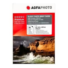 AGFA - Papel Fotográfico Glossy A4 240 g Alto Brillo X 20 Hojas