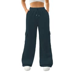 AGW - Pantalón Buzo Algodón Cargo Palazzo - Oversize Wide Leg Bolsillos
